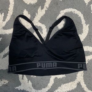 Puma Racerback Sports Bra Black Womens XL